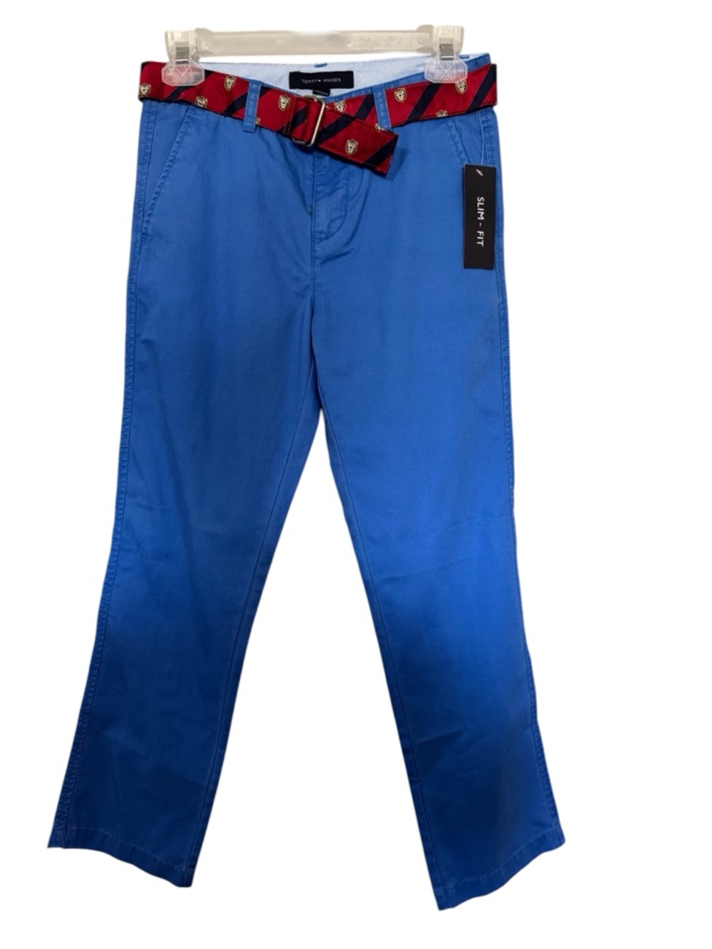 NWT Tommy Hilfiger Boys Blue Slim Fit Chino Pants w/ Belt – Size 14